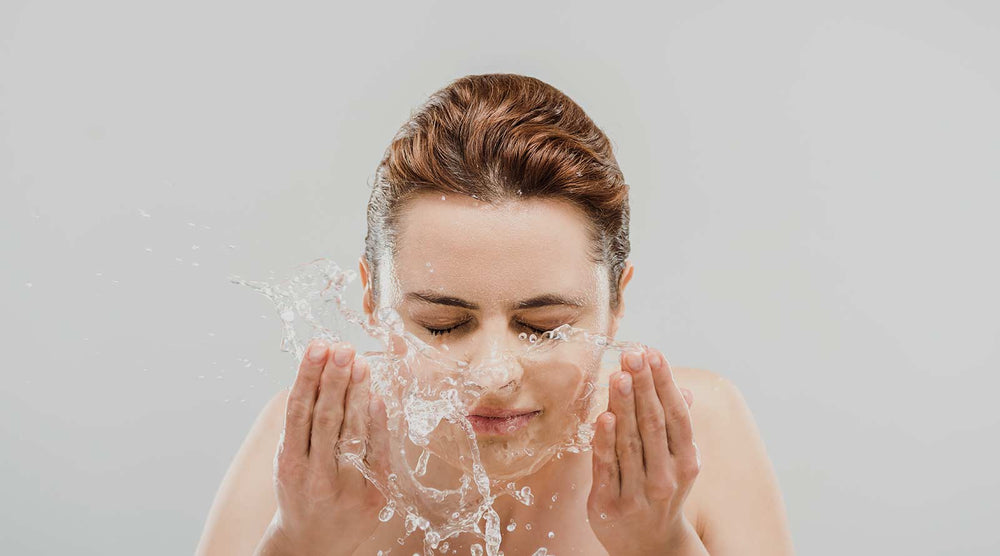 Women washing face